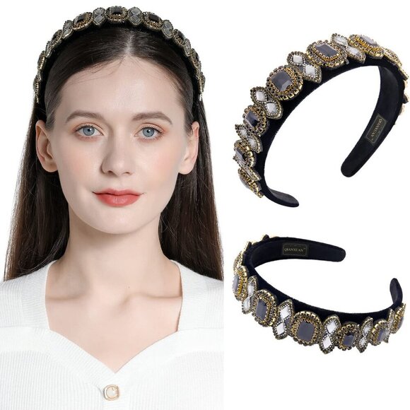 Rhinestone Headband Women\'s Hair Accessories Beaded Elegant Non-slip